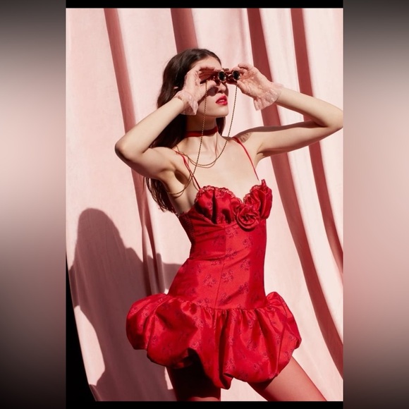 For love and lemons, Annika red mini dress size small - Picture 2 of 7